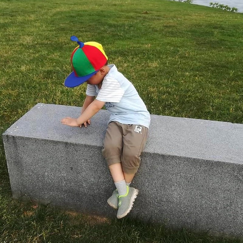 Holiberty Kids Cute Propeller Hat Toddlers Adjustable UV Protection Tennis Baseball Cap Sun Visor Funny Clown Cap Helicopter Top Hat - Image 3
